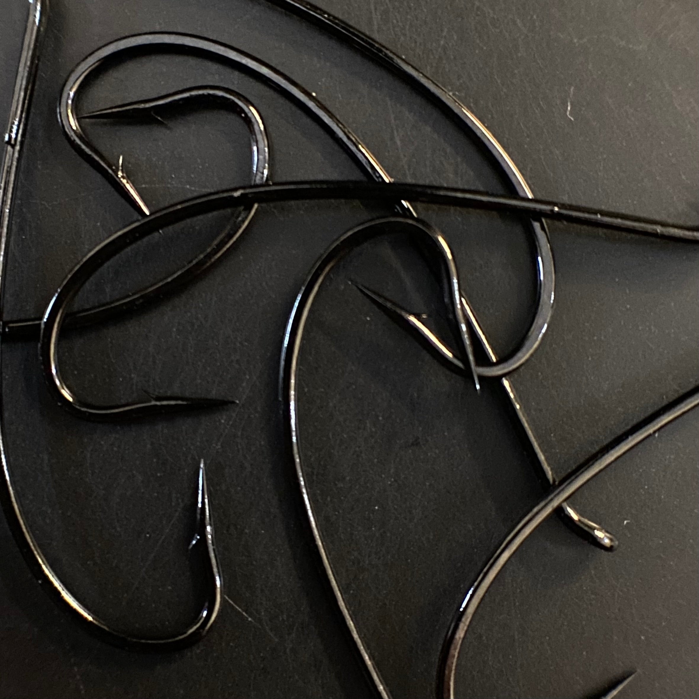 best style of hook for salmon fishing Hooks - Nano - Octopus - Titanium Black / 4/0 with forged grooves that lock fish after the bite and a Nano Salmon/Steelhead Hooks Fly Fish