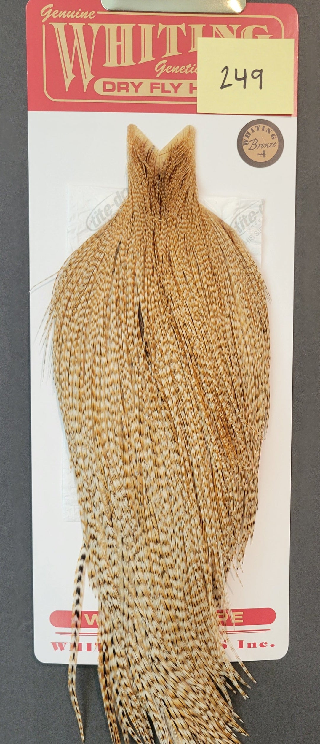 Flash Sale Hackle 249 - Whiting Cape Bronze - Barred Medium Ginger (sizes 8-22)