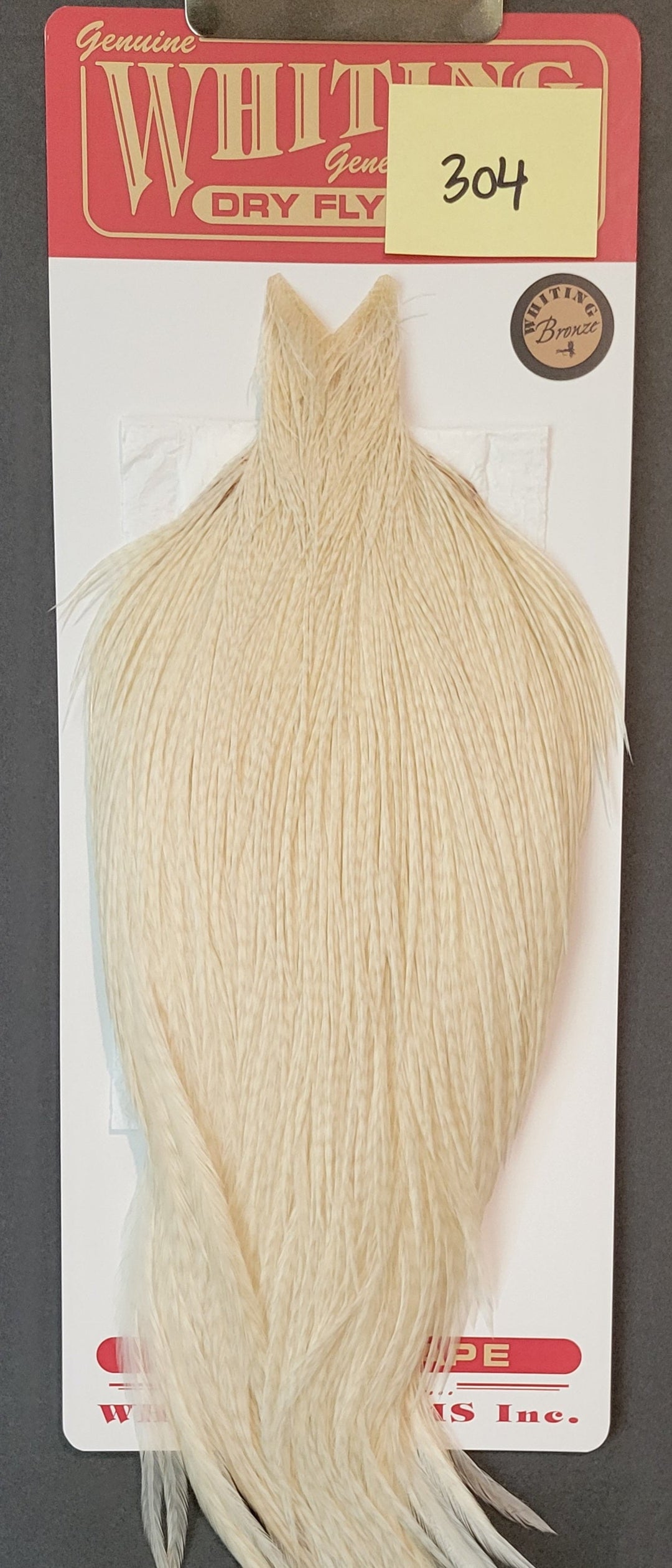 Flash Sale Hackle 304 - Whiting Cape Bronze - White (sizes 8-22)