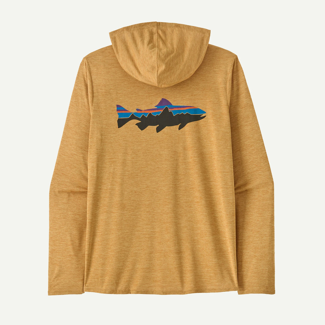 Patagonia M's Capilene Cool Daily Graphic Hoody - Fitz Roy Trout: Beeswas Tan X-Dye