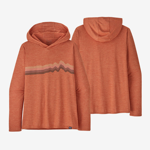 Patagonia - W's Cap Cool Daily Graphic Hoody - Ridge Rise Stripe: Quartz Coral X-Dye