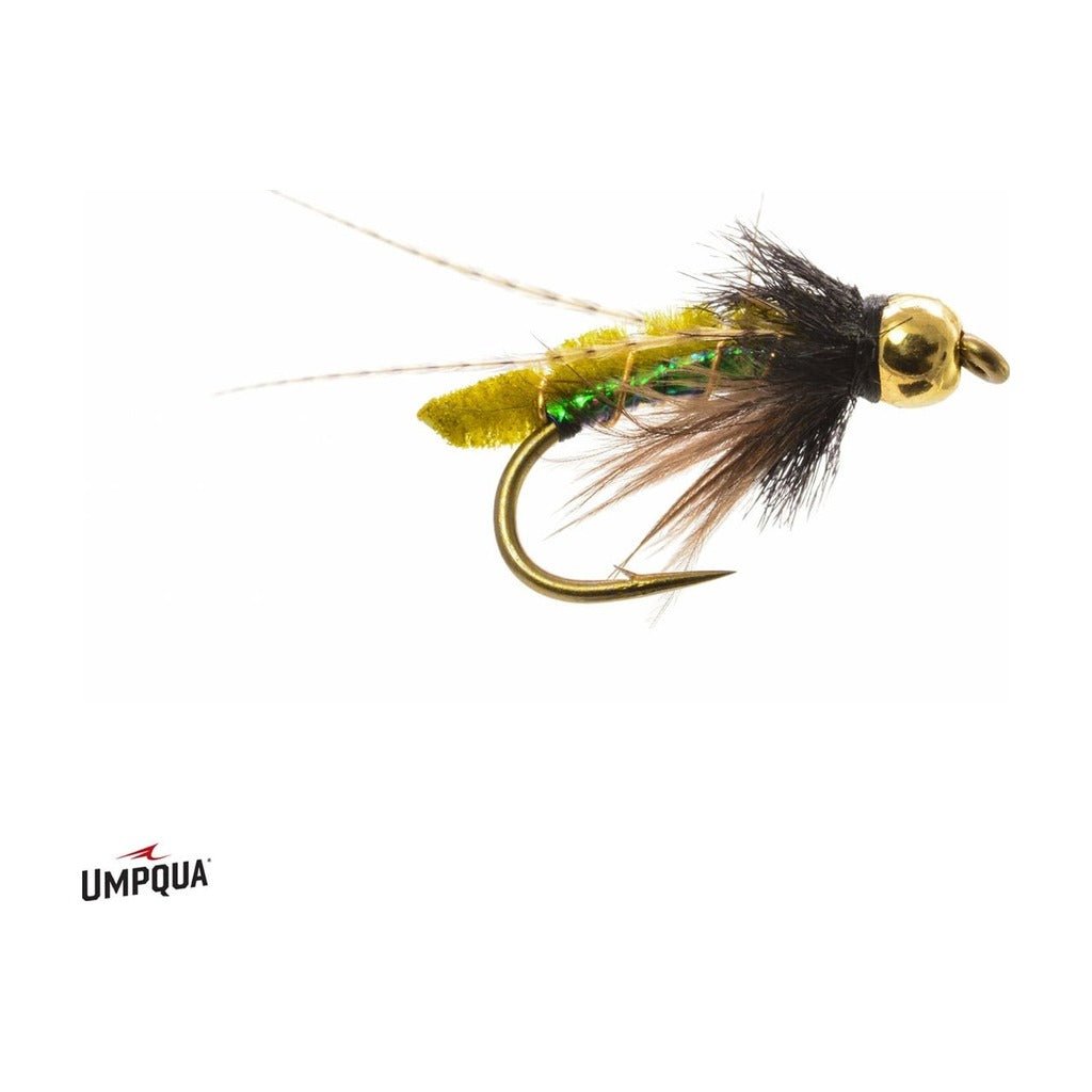 Caddis Poopah Gold Bead Fly Olive 12
