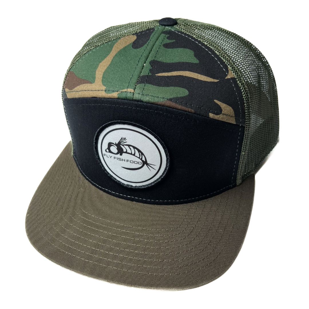 7 Panel Trucker Logo Hat - Camo