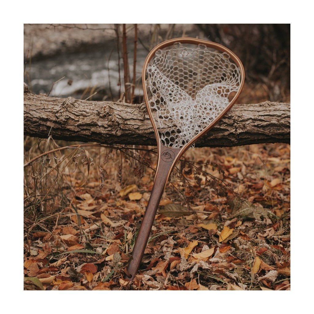 brown fish netting Fly Fish Food Logo