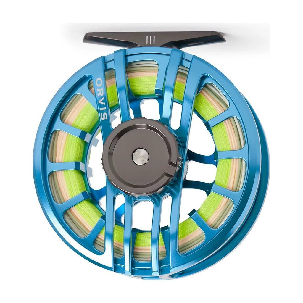 blue fly reel CAGE Reels & Spools (Copy) CAGE 12WT w/ TRAXX The easy to find drag knob is also simple to rotate Hydros Reel