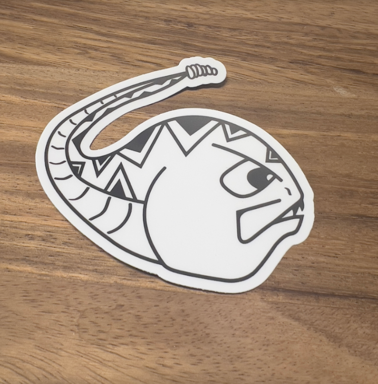 Fly Fish Food Rattle Bass Sticker