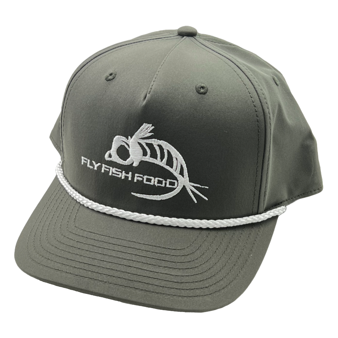Fly Fish Food Logo Hat - Dark Olive White Rope