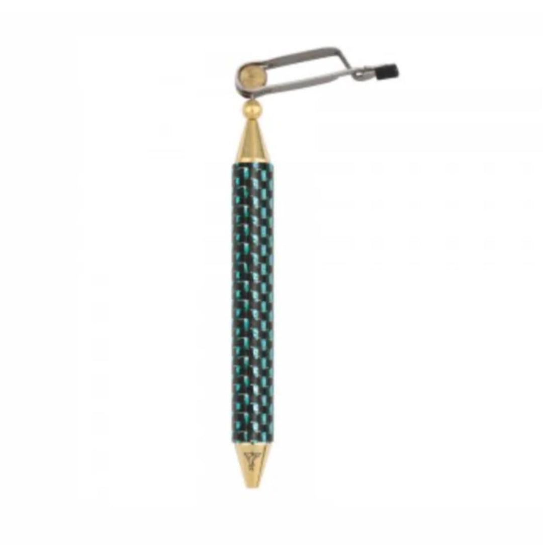 Dr. Slick - Carbon Fiber Handle Jumbo - Rotary Hackle Plier w/Rubber Tubing on One Jaw, w/Half Hitch Too