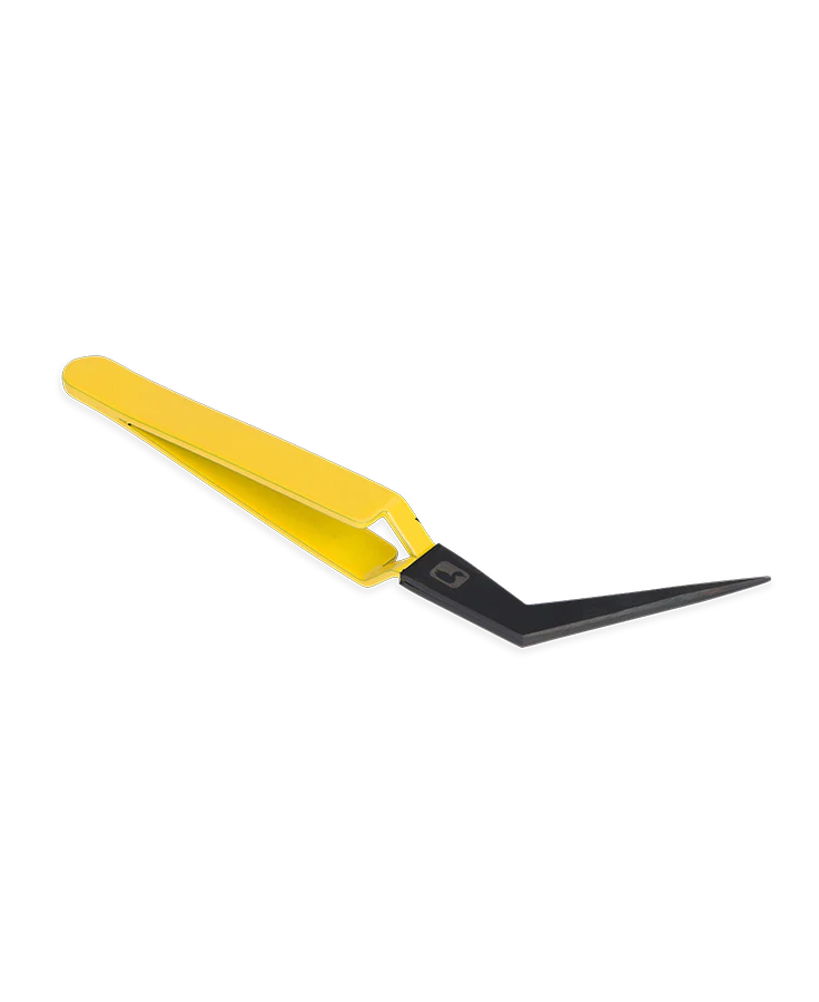Loon Mini Curved D-Loop Tweezer - Yellow