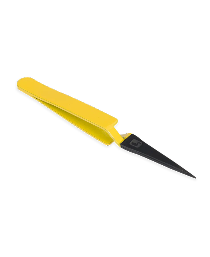 Loon Mini Straight D-Loop Tweezer - Yellow