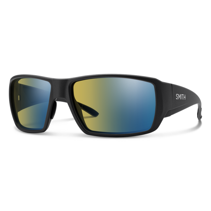 Smith Guide's Choice XL Sunglasses - Matte Black ChromaPop Glass PolarChromic Yellow Blue Mirror Lens