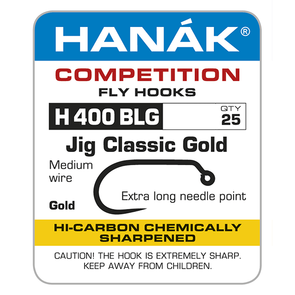 competition jig hooks for fly fishing Hanak 400BL Classic Jig - Gold Hooks #14