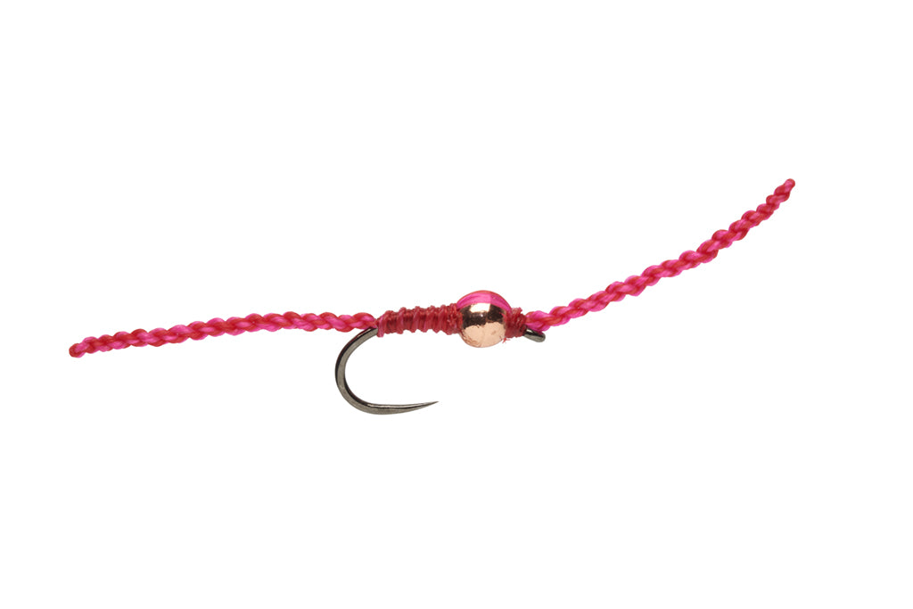 Olsen's DNA Worm - Pink & Red Barbless – Fly Fish Food