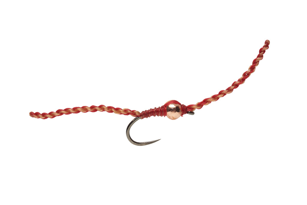 Olsen's DNA Worm - Brown & Red Barbless – Fly Fish Food