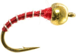 Tungsten Zebra Midge Thin Red