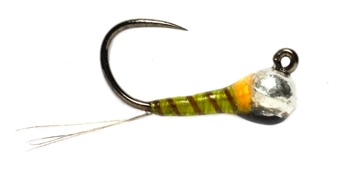 Tungsten Bomb Olive Hot Spot Jig