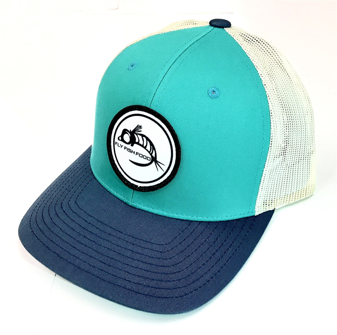 Fly Fish Food Logo Hat - Turquoise & Blue
