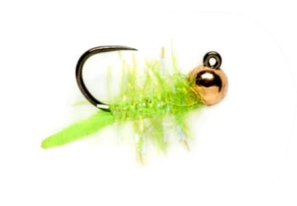 fishing bvi lures Fulling Mill UV Green Weenie Jig Barbless 16c 2.8mm