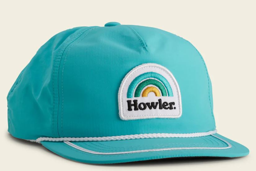 Howler Bros Unstructured Snapback Hat Howler Rainbow Aqua Fly Fish Food