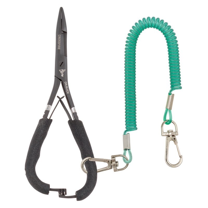 Mitten Scissor Clamp, 5", Black with Black Textured Rubber Handles, Straight, Tapered Jaw, (1/2) *