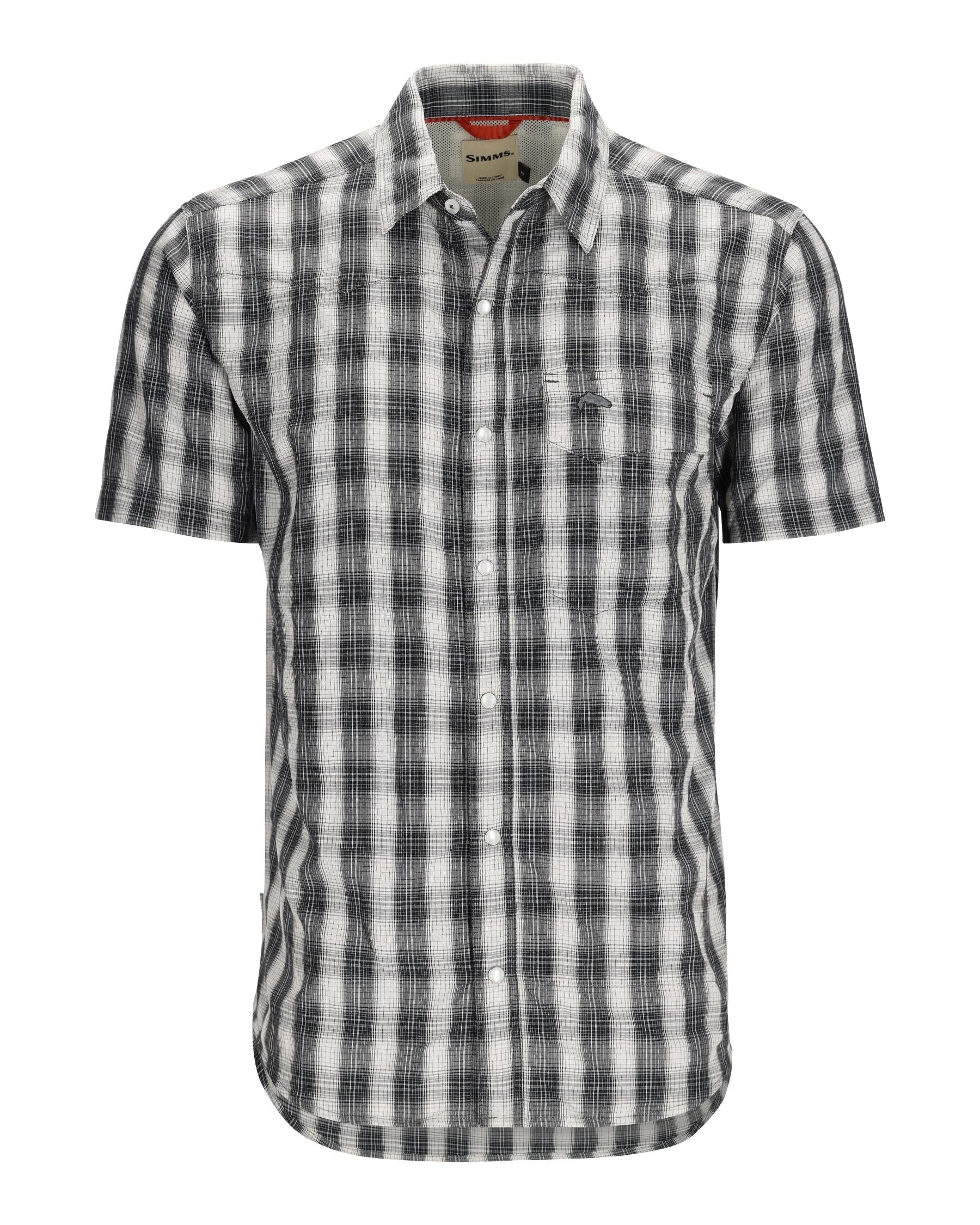 Simms - M's Big Sky Shirt - Short Sleeve - Black Plaid