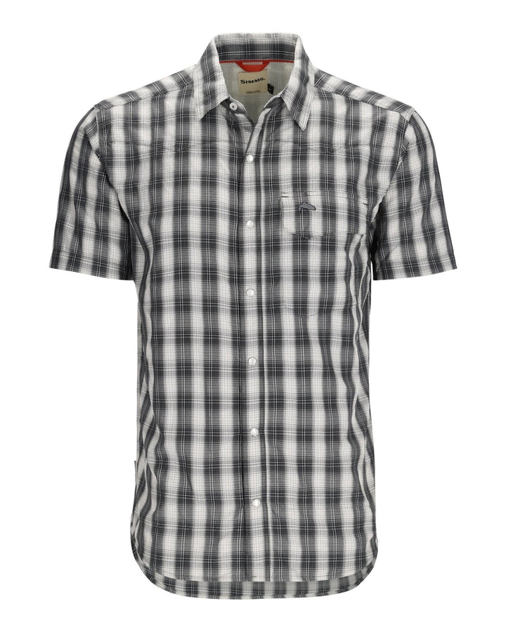Simms - M's Big Sky Shirt - Short Sleeve - Black Plaid - Apparel - Fly Fish Food