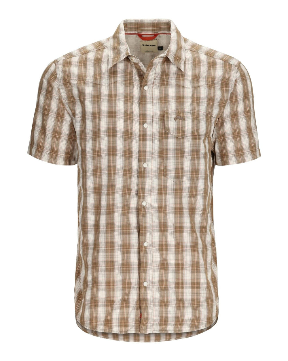 Simms - M's Big Sky Shirt - Short Sleeve - Driftwood Plaid - Apparel - Fly Fish Food
