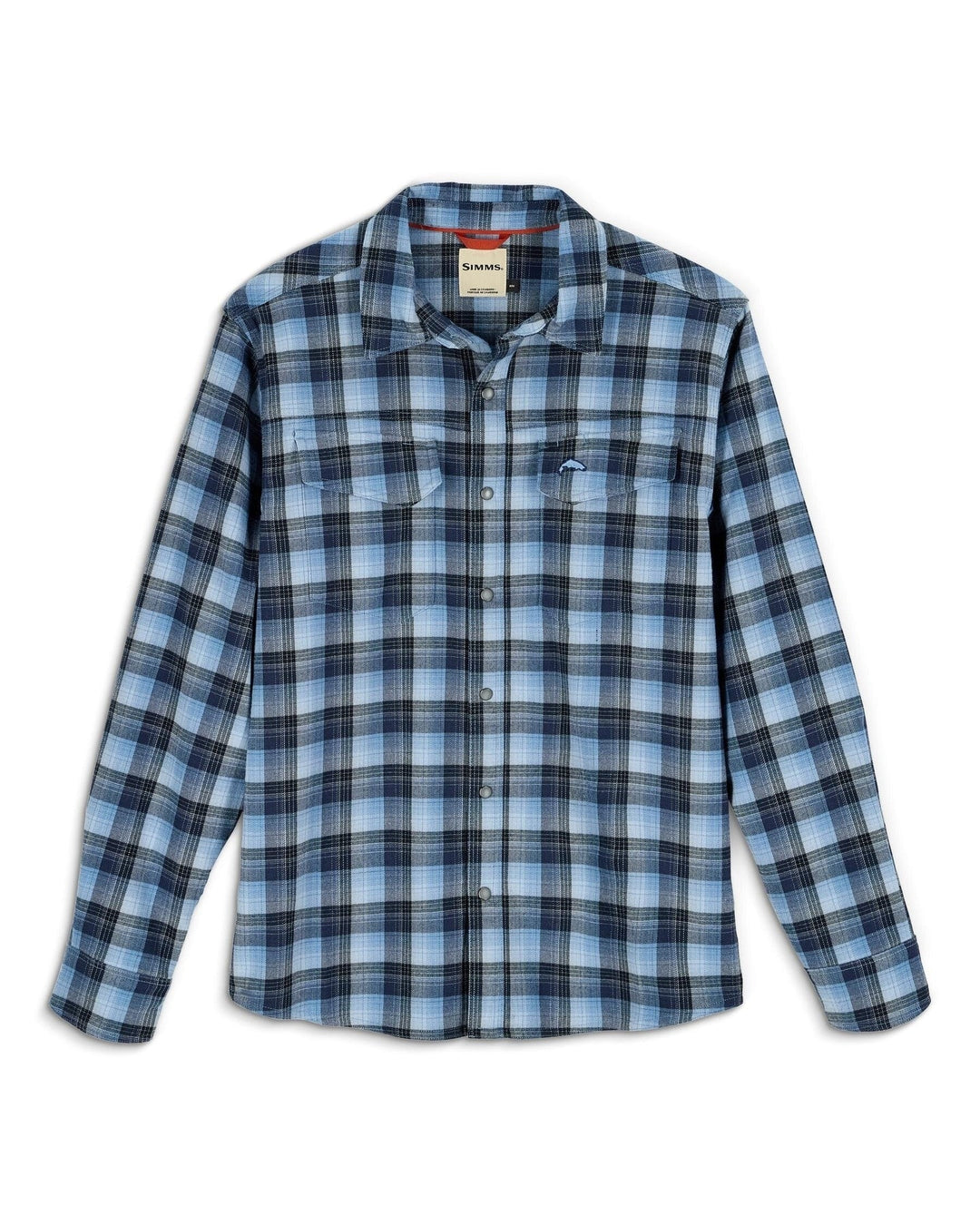 Simms - M's Gallatin Flannel Fishing Shirt - Kennebec Plaid: Steel Blue - Apparel - Fly Fish Food