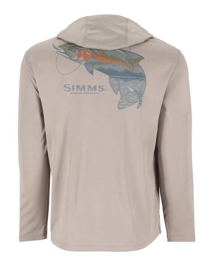 Simms Men's Tech Hoody - Artist Series - Dolomite Trout - Fly Fish Food Logo - Apparel - Fly Fish Food