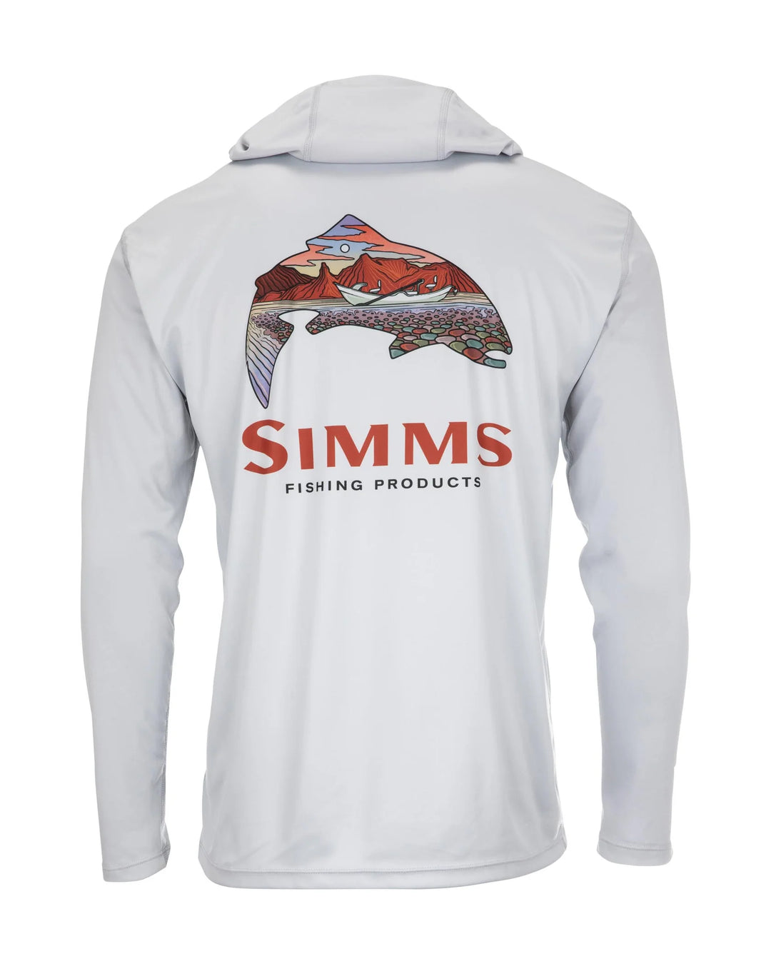 Simms Artist Series Tech Hoody - Men's Trout Logo Flame / Sterling M