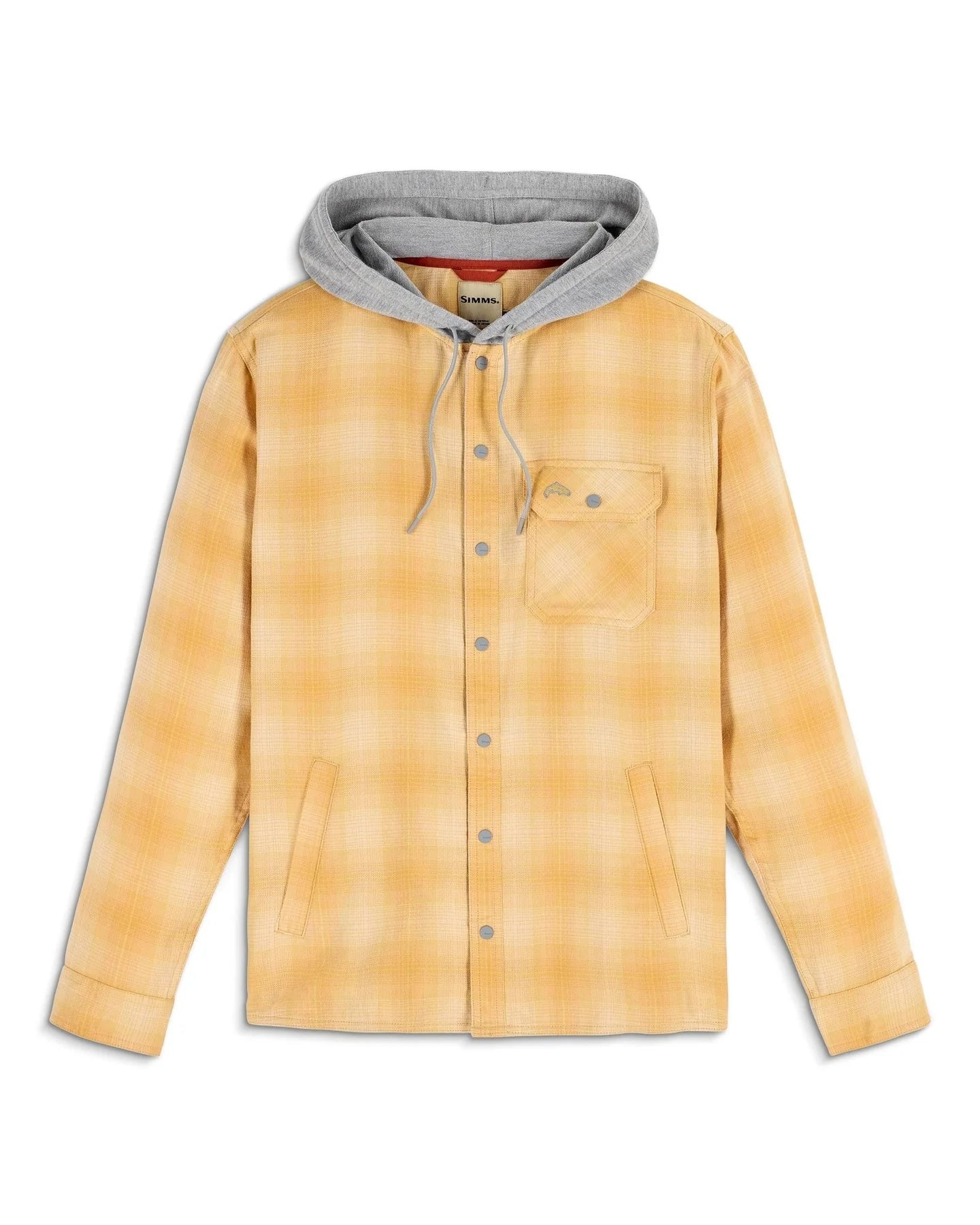 Simms - M's Santee Flannel Hoody - Ely Plaid: Baltic Amber - Apparel - Fly Fish Food