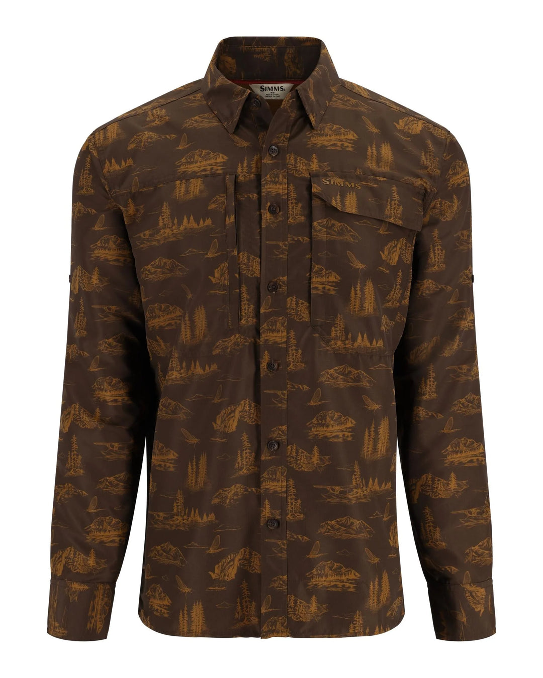Simms - M's Guide Fishing Shirt - Hickory Mayfly Print