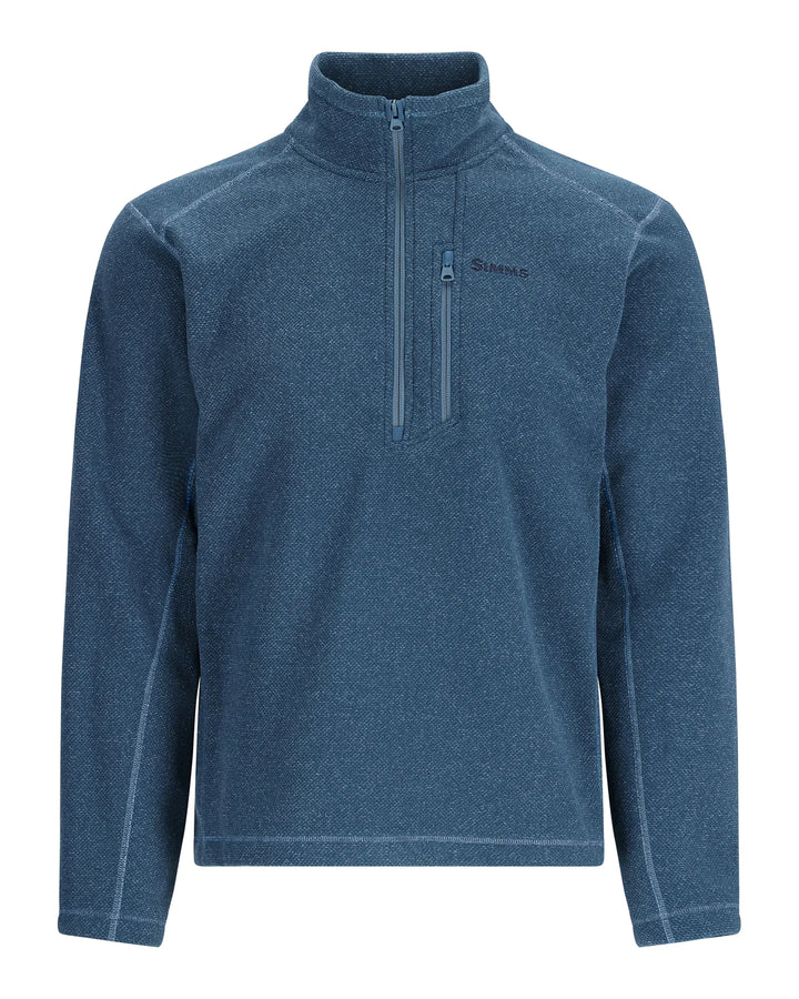 Simms - M's Rivershed - Half Zip Fleece - Neptune Heather - Apparel - Fly Fish Food