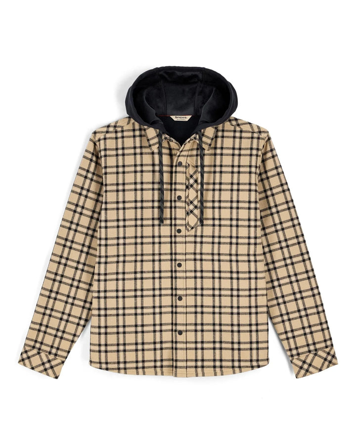 Simms - M's Coldweather Hooded Shacket - Wakemup Plaid Cork - Apparel - Fly Fish Food
