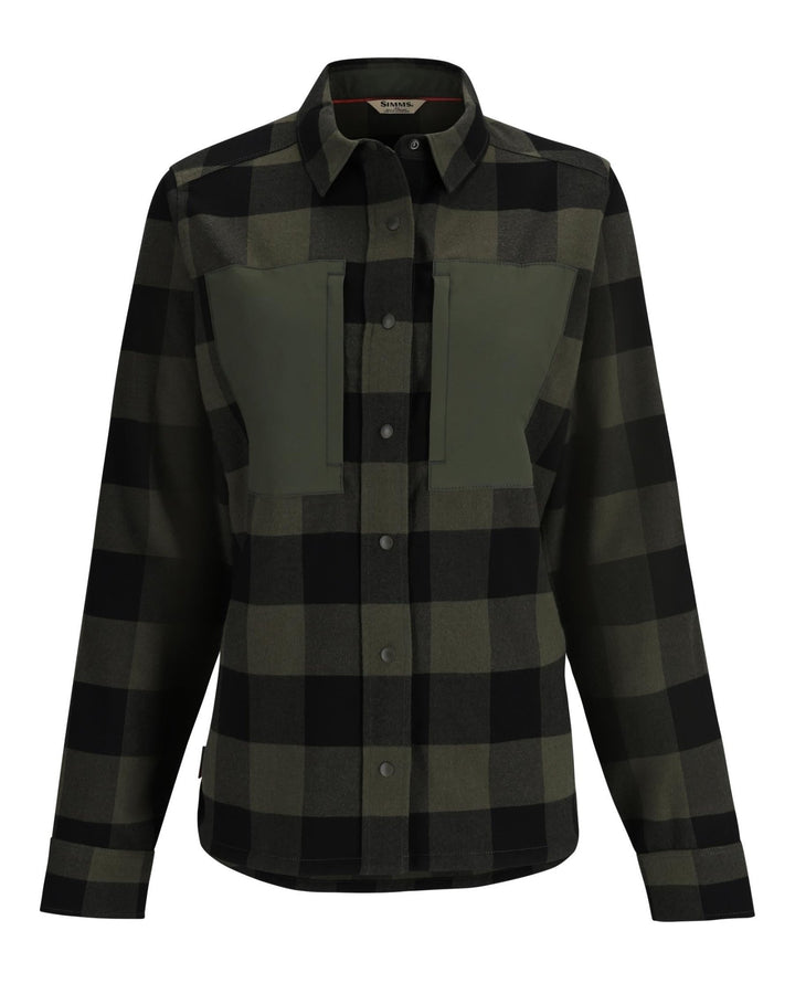 Simms - W's Guide Flannel - Loden Buffalo Check - Apparel - Fly Fish Food