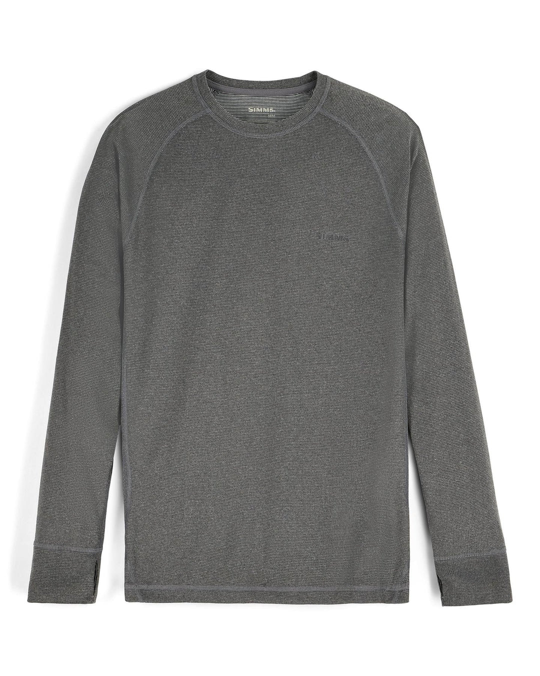 Simms - Men's Strata 160 LS Baselayer Crew - Dark Grey Heather - Apparel - Fly Fish Food