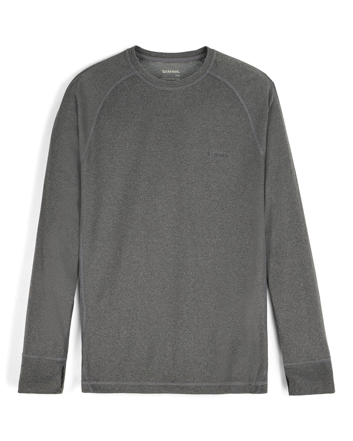Simms - Men's Strata 160 LS Baselayer Crew - Dark Grey Heather - Apparel - Fly Fish Food