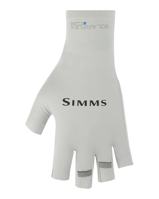 Simms SolarFlex Half-Finger Sun Gloves - Sterling
