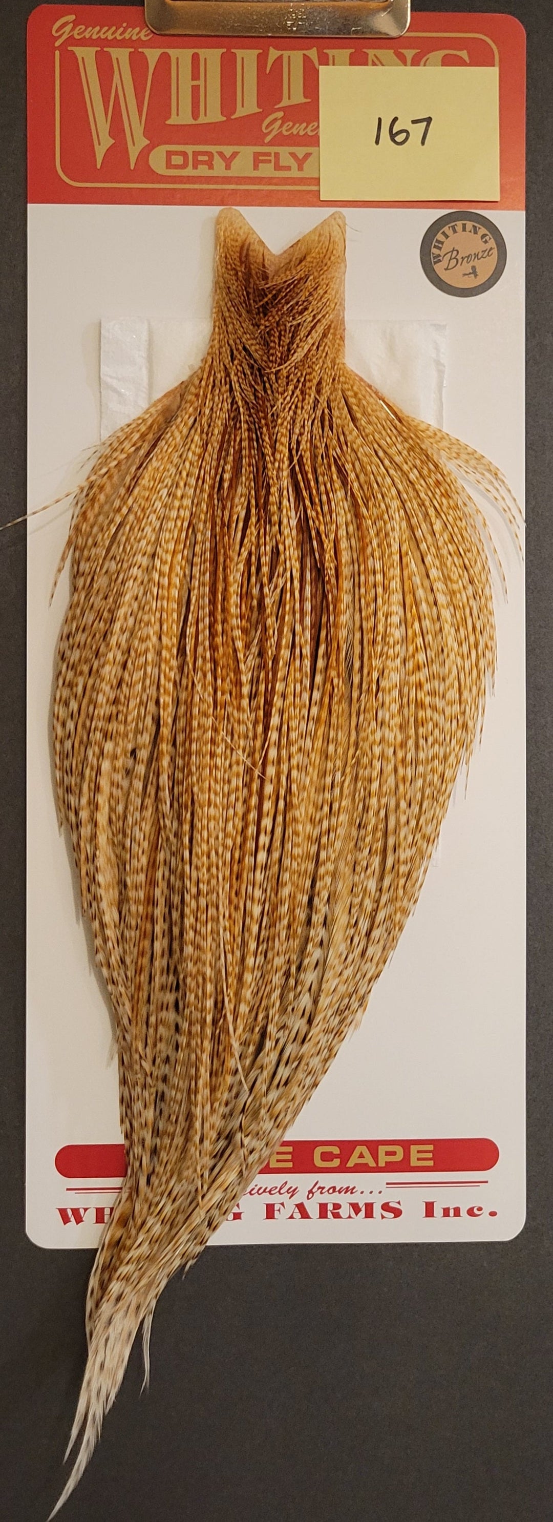 Flash Sale Hackle 167 - Whiting Cape Bronze - Barred Medium Ginger (sizes 8-22)