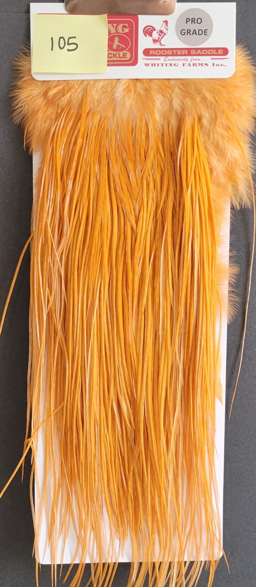 Flash Sale Hackle 105 - Whiting Saddle Pro - White Dyed Golden Brown (size 16 - 18) - Hackle - Fly Fish Food