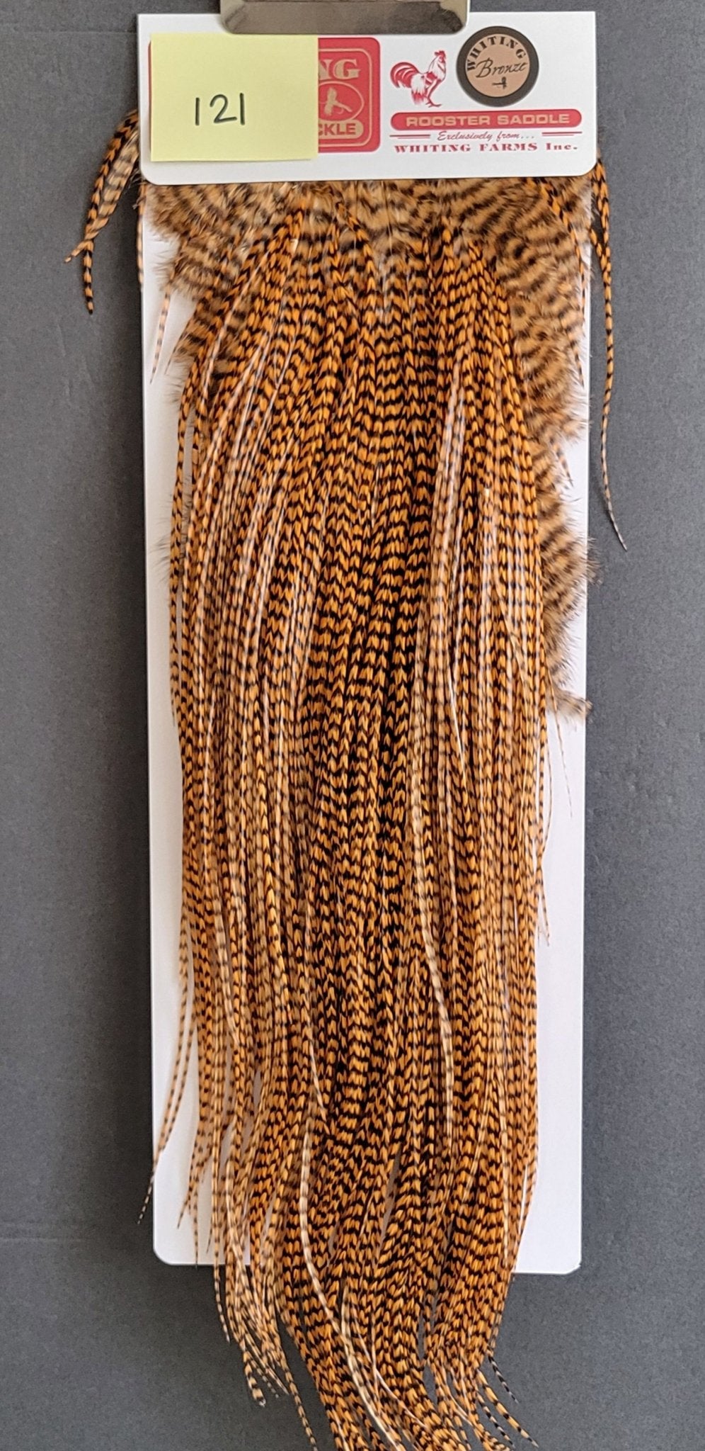 Flash Sale Hackle 121 - Whiting Saddle Bronze - Grizzly Dyed Golden Brown (size 14 - 16) - Hackle - Fly Fish Food