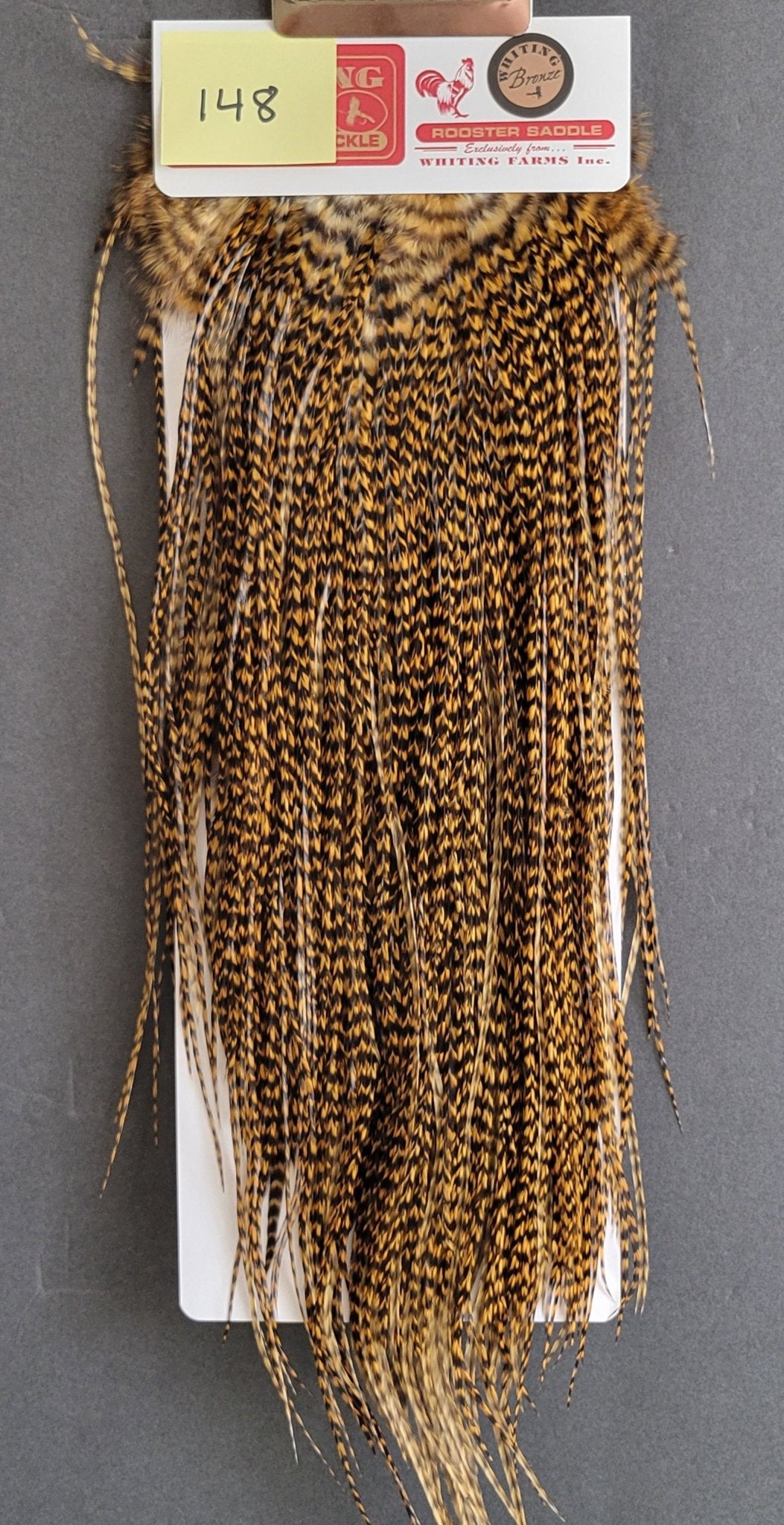 Flash Sale Hackle 148 - Whiting Saddle Bronze - Grizzly Dyed March Brown (size 14 - 16) - Hackle - Fly Fish Food