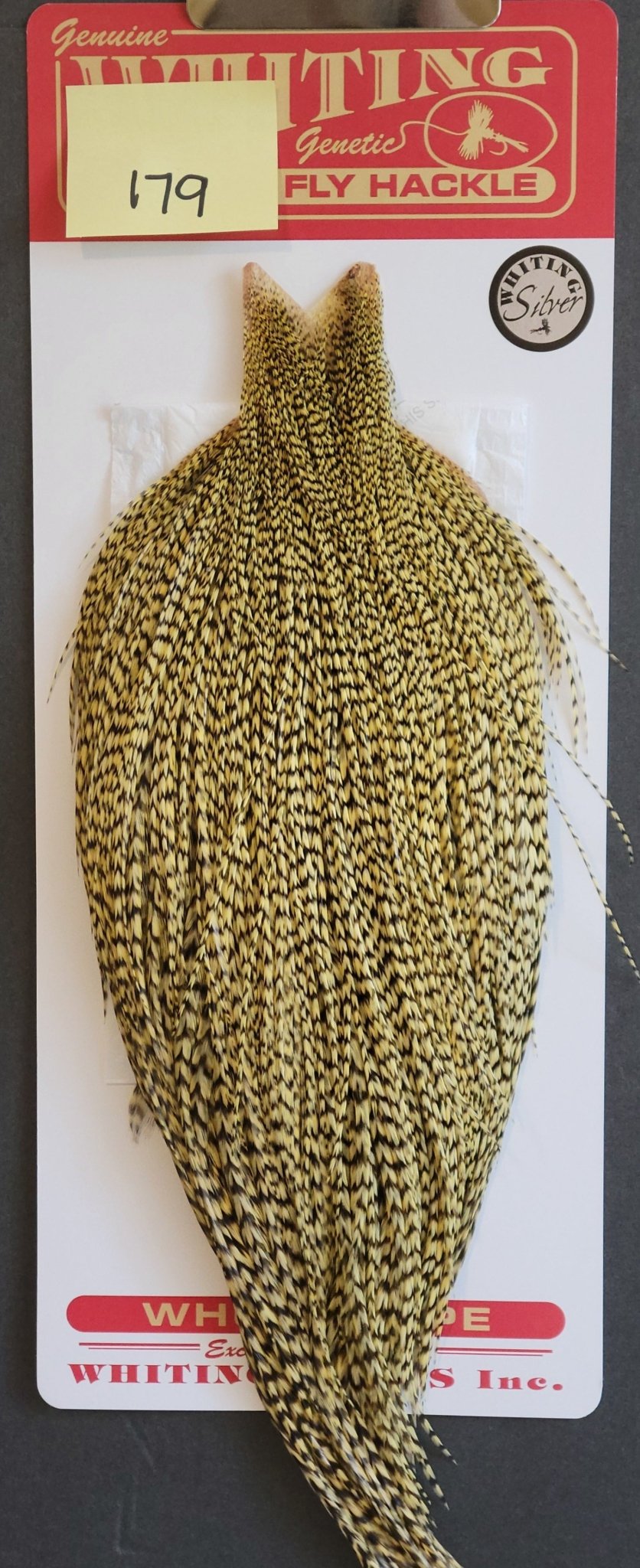 Flash Sale Hackle 179 - Whiting Cape Silver - Grizzly Dyed Pale Yellow (sizes 8 - 22) - Hackle - Fly Fish Food