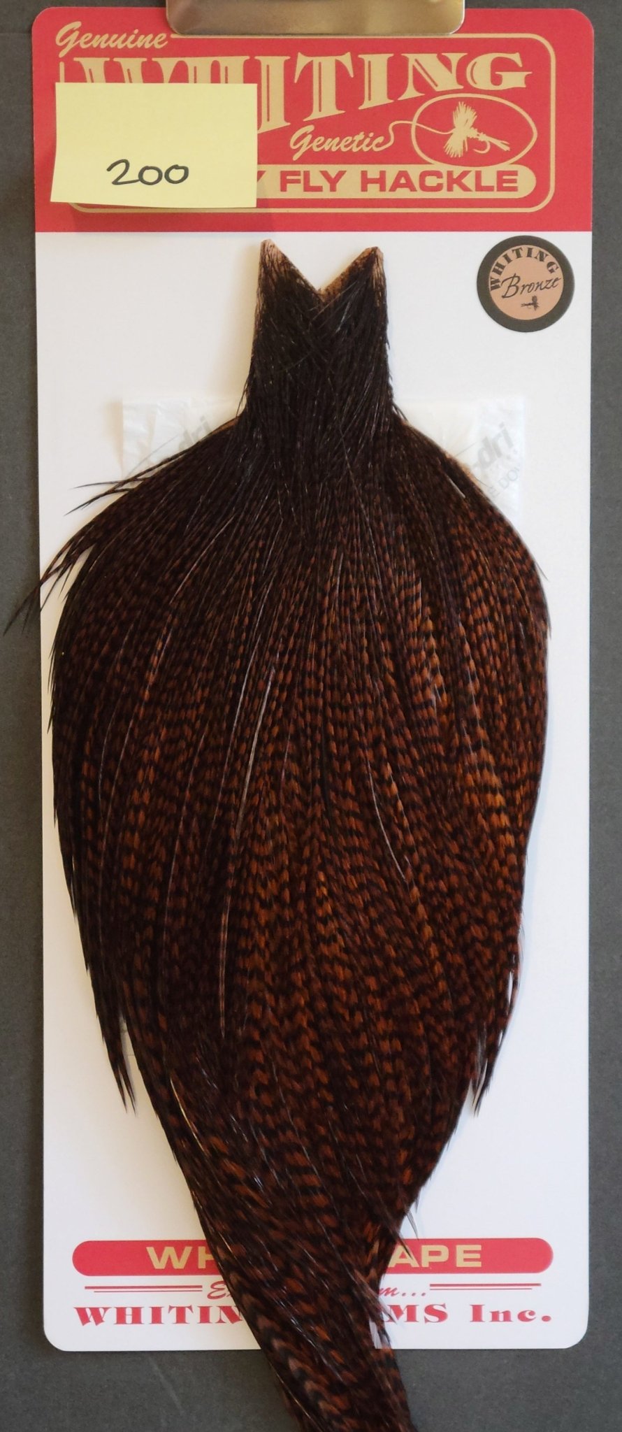 Flash Sale Hackle 200 - Whiting Cape Bronze - Grizzly dyed Coachman Brown (sizes 8 - 22) - Hackle - Fly Fish Food
