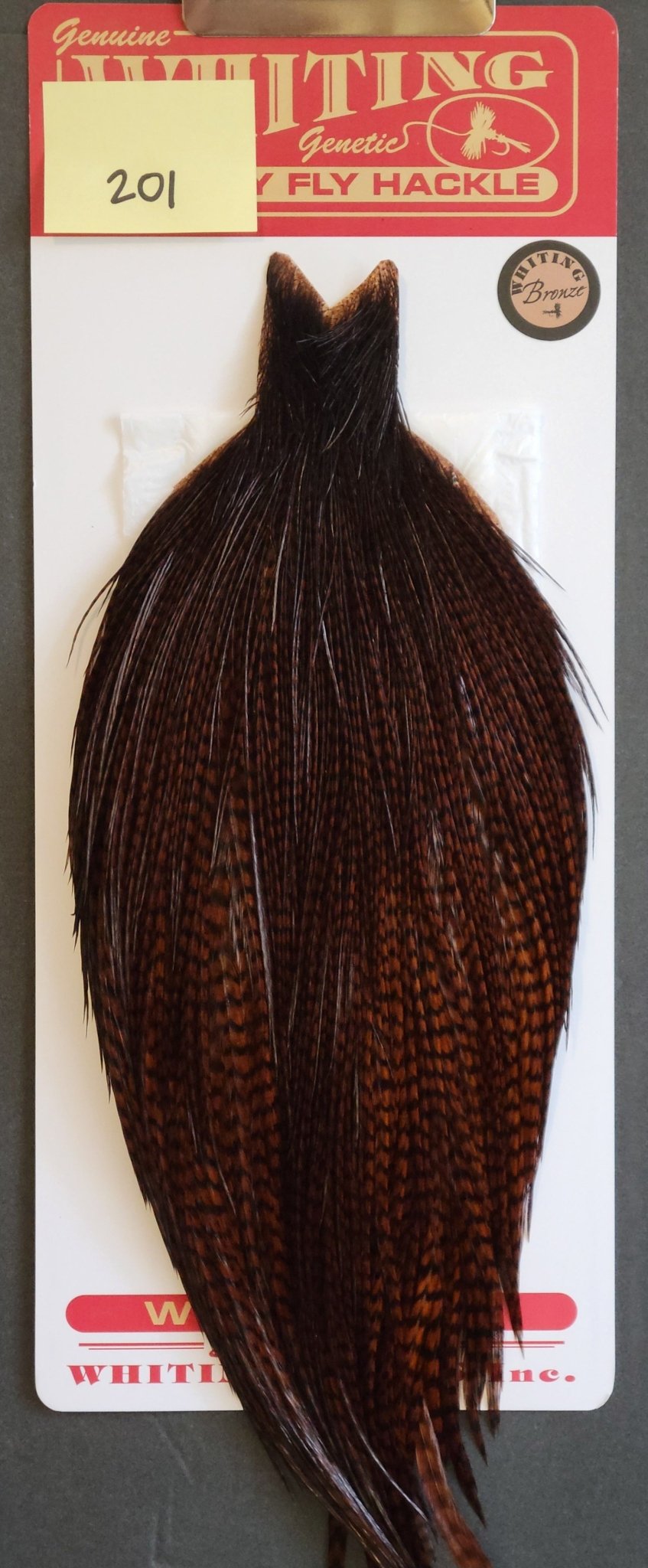 Flash Sale Hackle 201 - Whiting Cape Bronze - Grizzly dyed Coachman Brown (sizes 8 - 22) - Hackle - Fly Fish Food