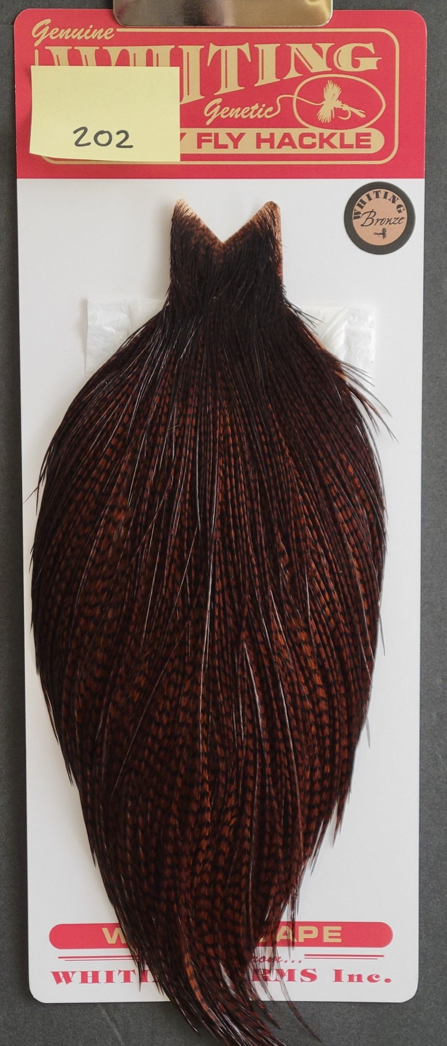 Flash Sale Hackle 202 - Whiting Cape Bronze - Grizzly dyed Coachman Brown (sizes 8 - 22) - Hackle - Fly Fish Food