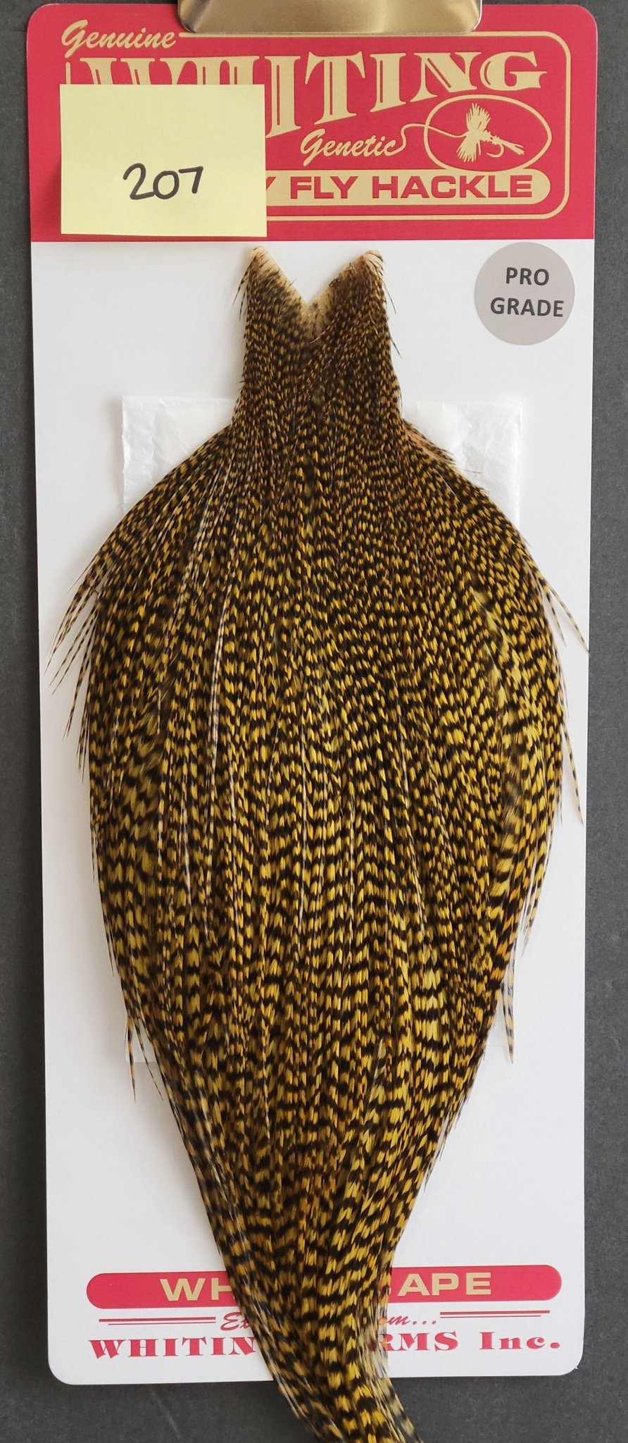 Flash Sale Hackle 207 - Whiting Cape Pro - Grizzly Dyed Golden Olive (sizes 8 - 22) - Hackle - Fly Fish Food