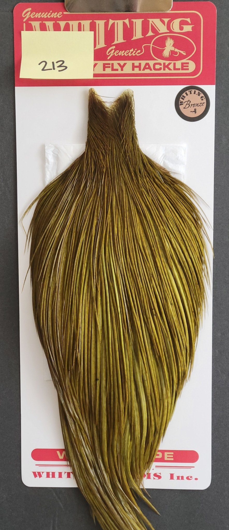 Flash Sale Hackle 213 - Whiting Cape Bronze - White Dyed Dark Olive (sizes 8 - 22) - Hackle - Fly Fish Food