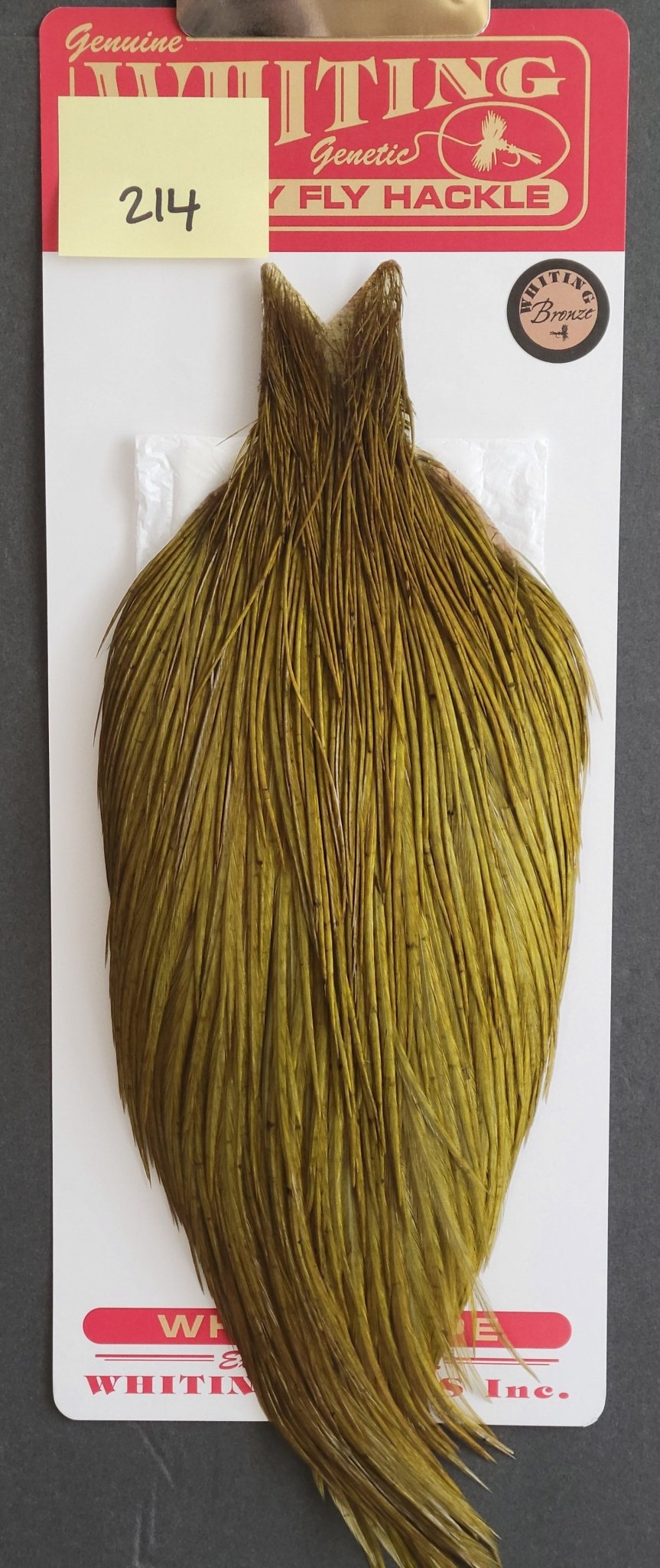 Flash Sale Hackle 214 - Whiting Cape Bronze - White Dyed Dark Olive (sizes 8 - 22) - Hackle - Fly Fish Food