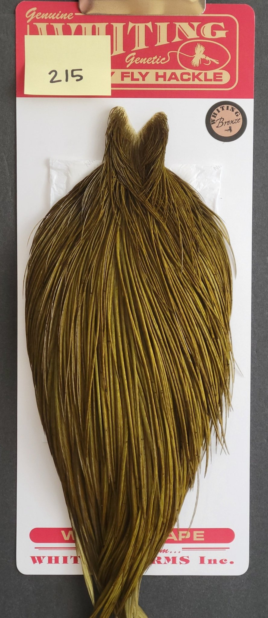 Flash Sale Hackle 215 - Whiting Cape Bronze - White Dyed Dark Olive (sizes 8 - 22) - Hackle - Fly Fish Food